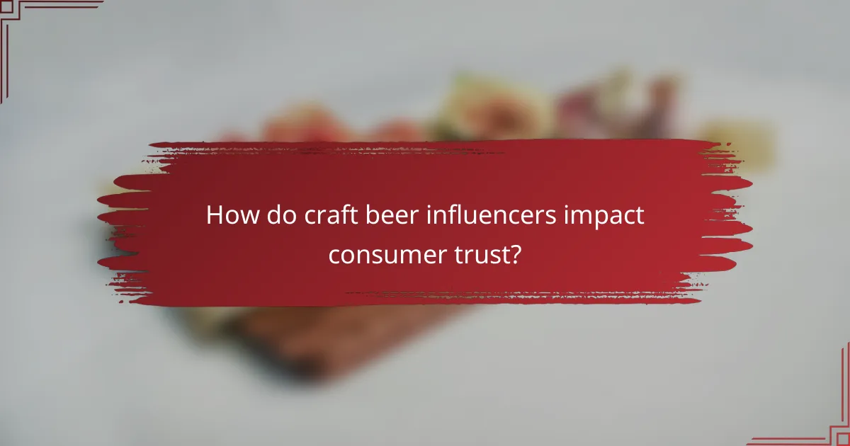 How do craft beer influencers impact consumer trust?