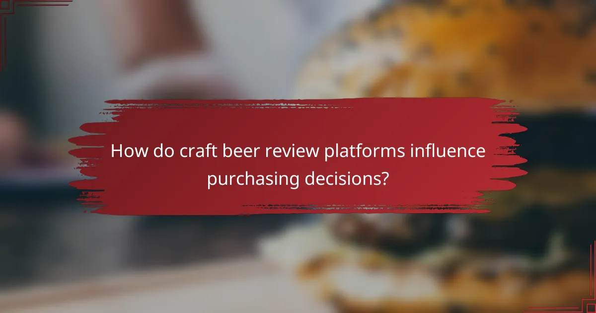 How do craft beer review platforms influence purchasing decisions?