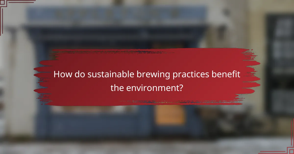 How do sustainable brewing practices benefit the environment?