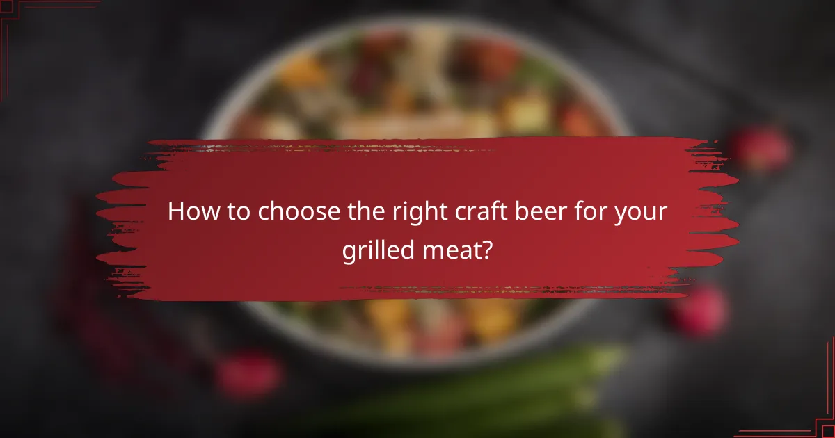 How to choose the right craft beer for your grilled meat?
