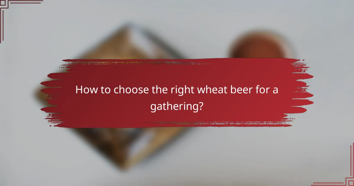 How to choose the right wheat beer for a gathering?