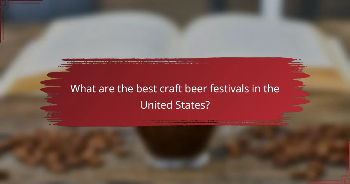 What are the best craft beer festivals in the United States?