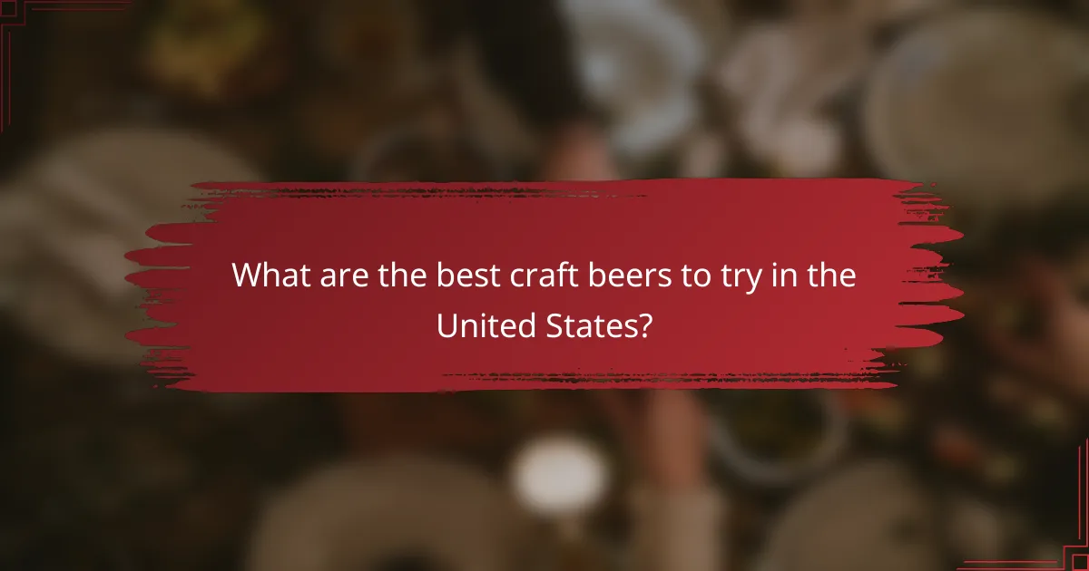 What are the best craft beers to try in the United States?