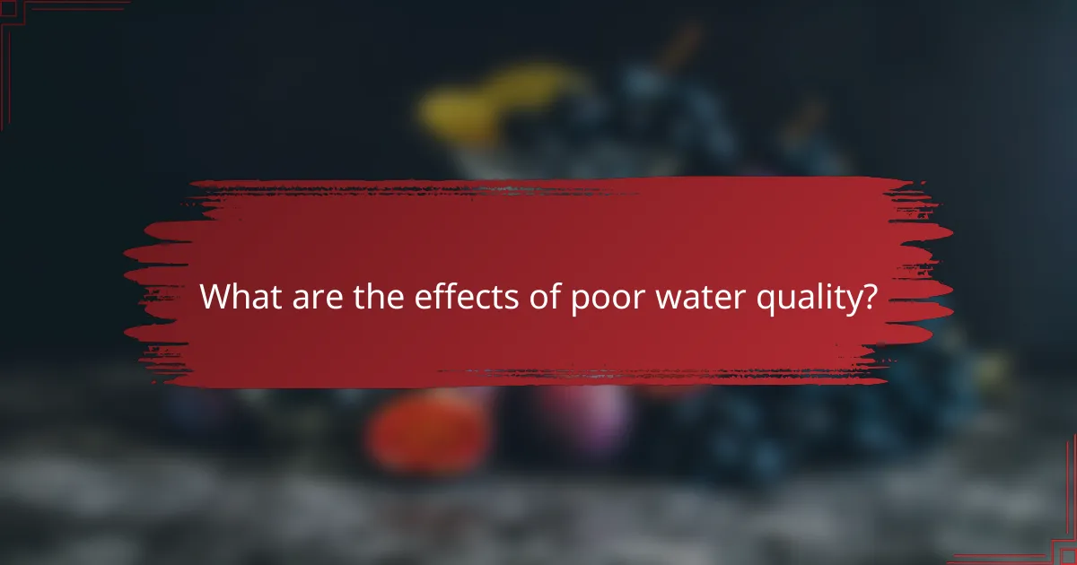 What are the effects of poor water quality?