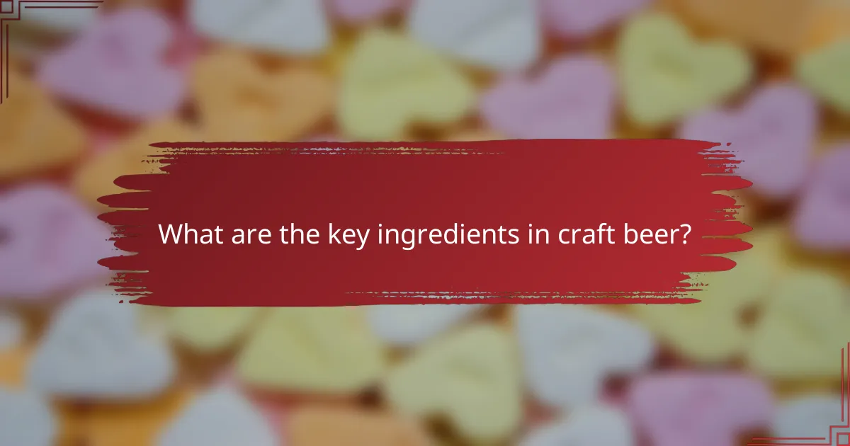 What are the key ingredients in craft beer?