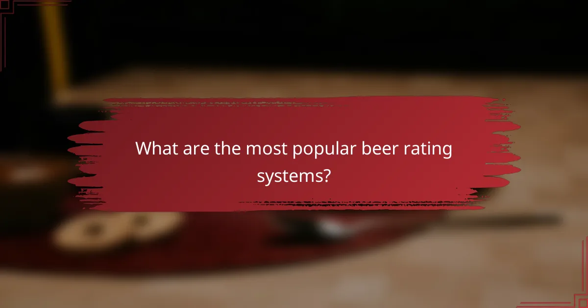 What are the most popular beer rating systems?
