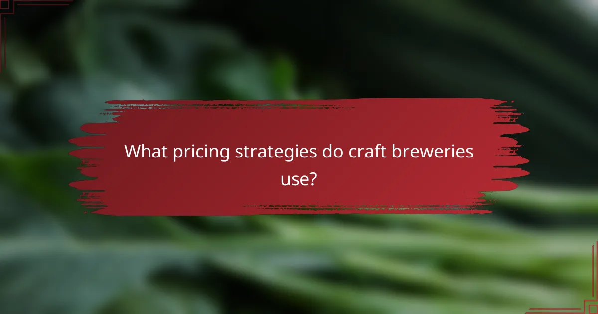 What pricing strategies do craft breweries use?