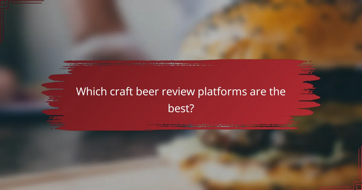 Which craft beer review platforms are the best?